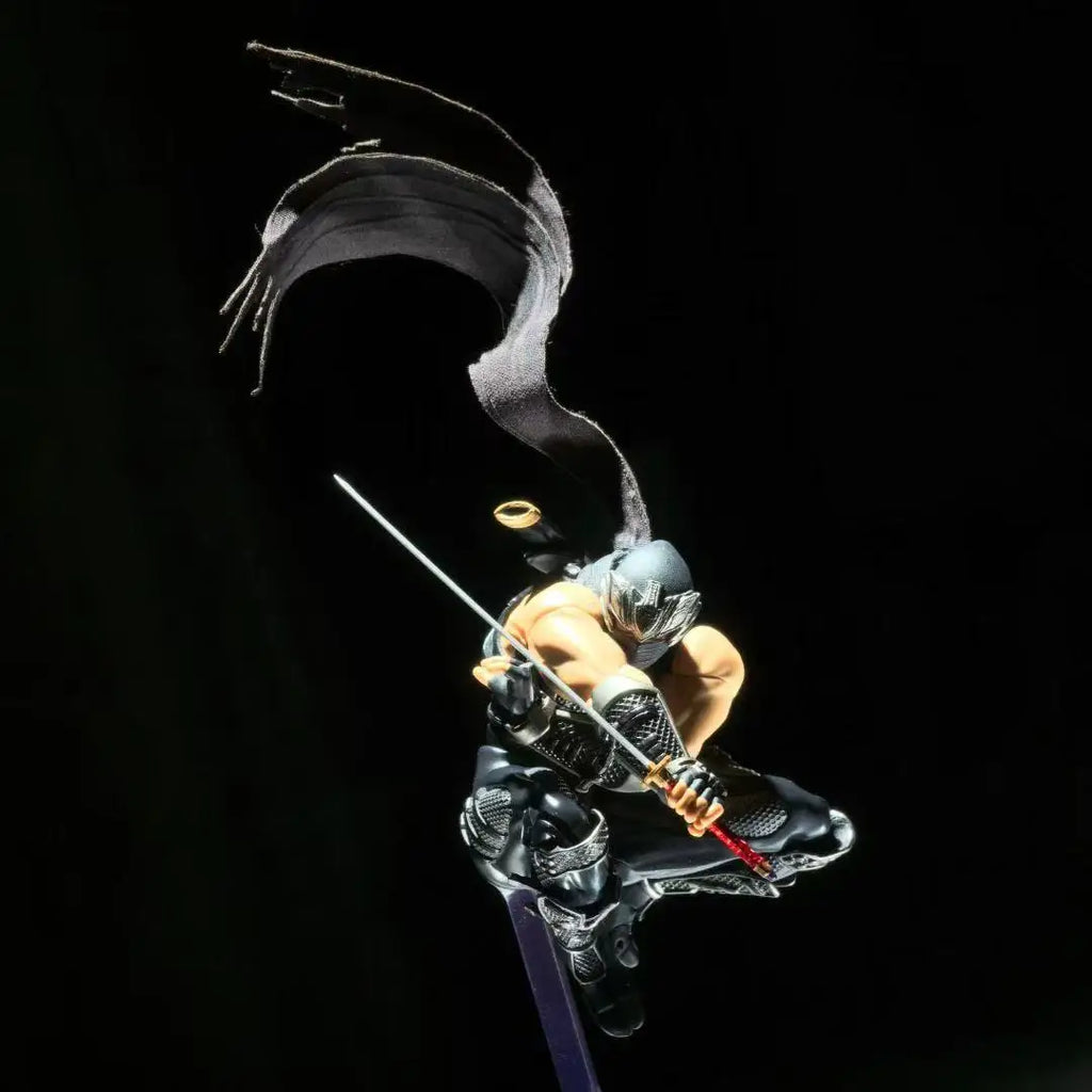 Ninja Gaiden SHF Anime Handmade Ryu Hayabusa Tailored Scarf 13Cm and 20Cm Cloak Built In Iron Wire Is Suitable for 1/12 Toys