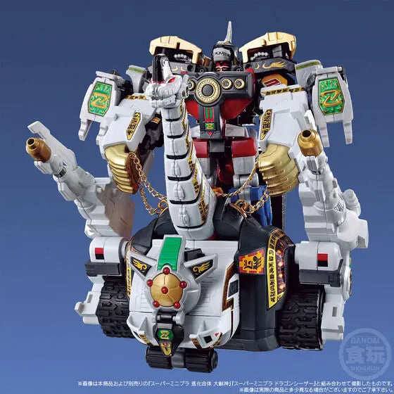 BANDAI Original Super Minpla SMP Mighty Morphin Megazord Rangers Anime Momel Action Figures Assemble Model Kit