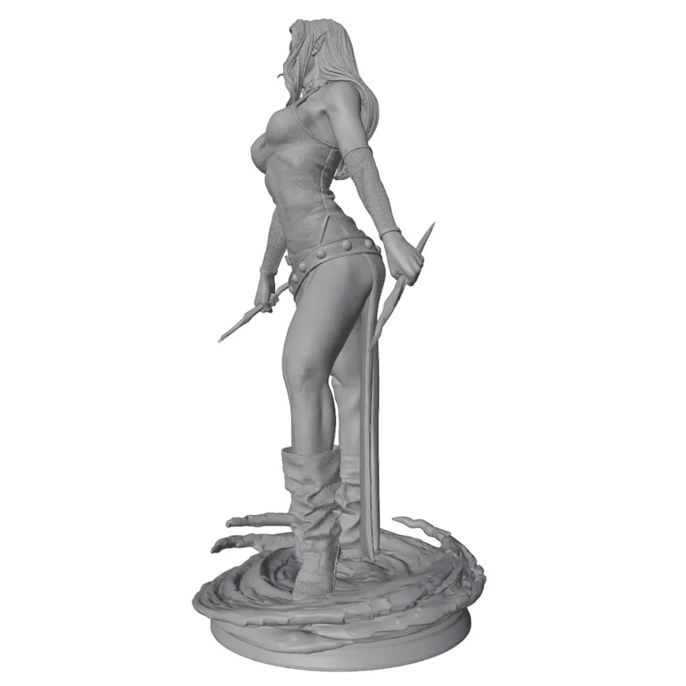1/24 Female 	Warrior Resin Model Kits GK Miniature 3D Printed Gray Model Figurine DIY Doll Collection Unassembled And Unpainted