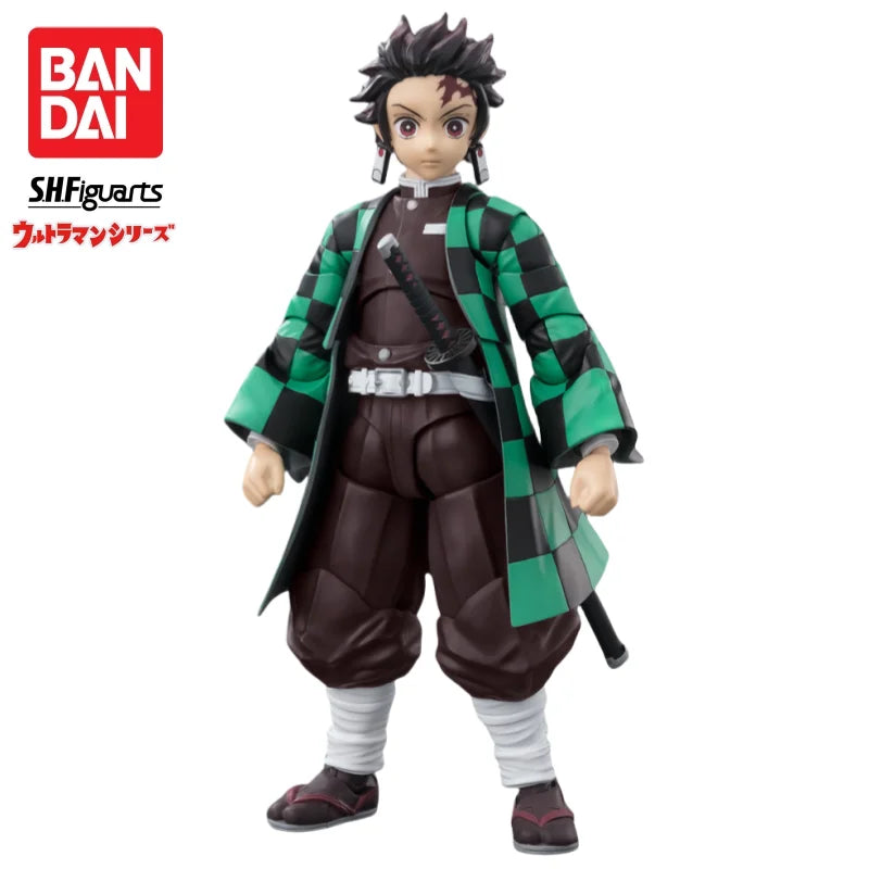In Stock Original BANDAI Original Demon Slayer Kamado Tanjirou S.H.Figuarts Action Figure Model Toys Ornament Collect Gifts