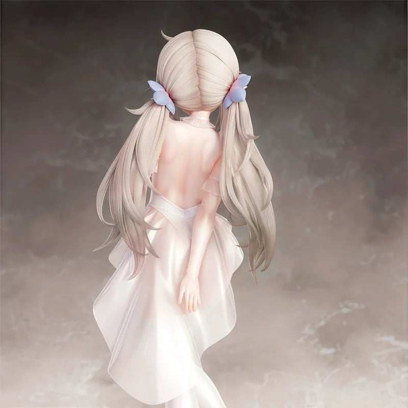 Pure White Elf Anime Girl Figure Detachable Soft PVC Model Desktop Computer Case Car Decor Birthday Gift For Anime Lovers