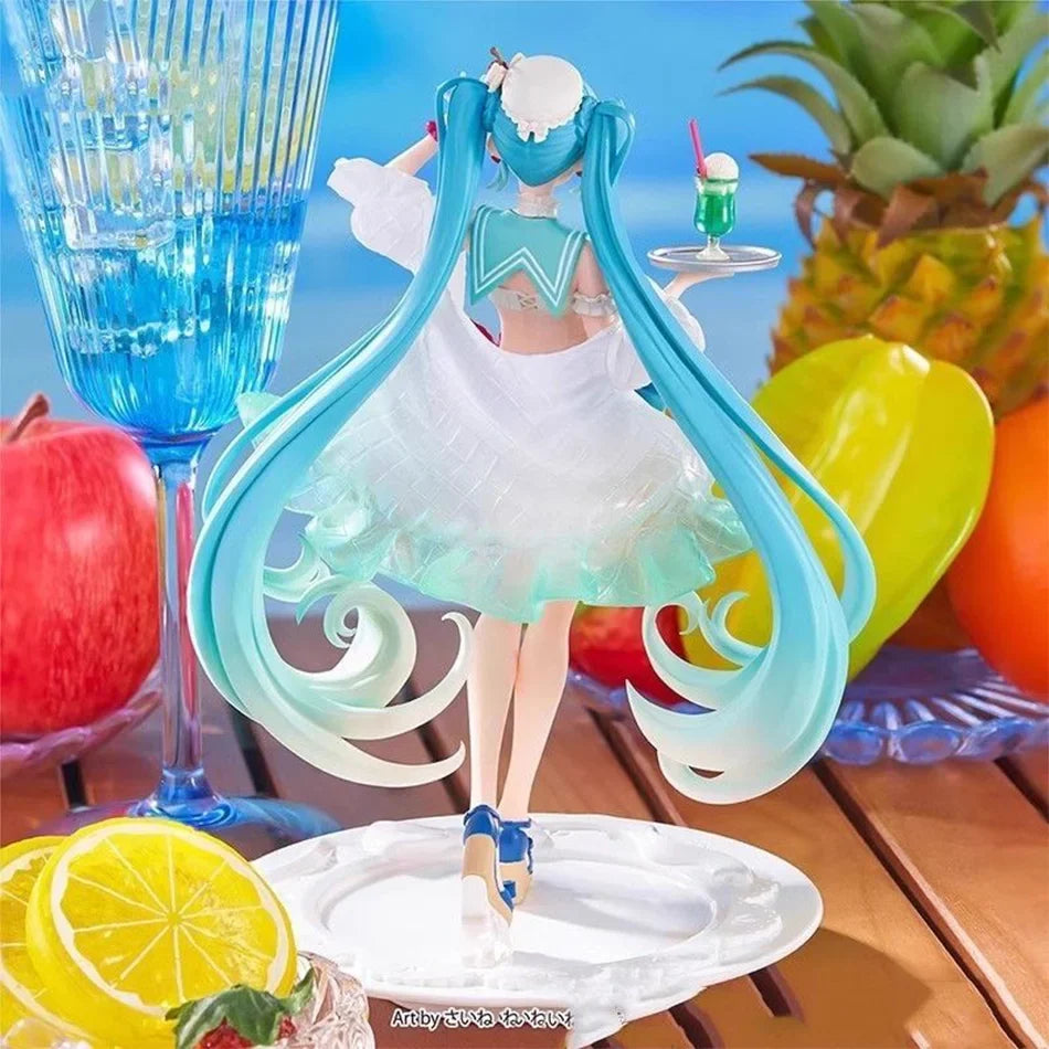 New Hatsune Miku figure Soda  cream dress The Props Desktop Decoration Collection PVC Model Toys Kids Gifts
