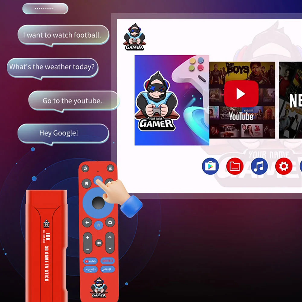Dual System TV Game Stick G1 3D Retro Video Games Console Android 13.0 28000+games 64G 10K HDR Home Player Wifi TV Children Gift