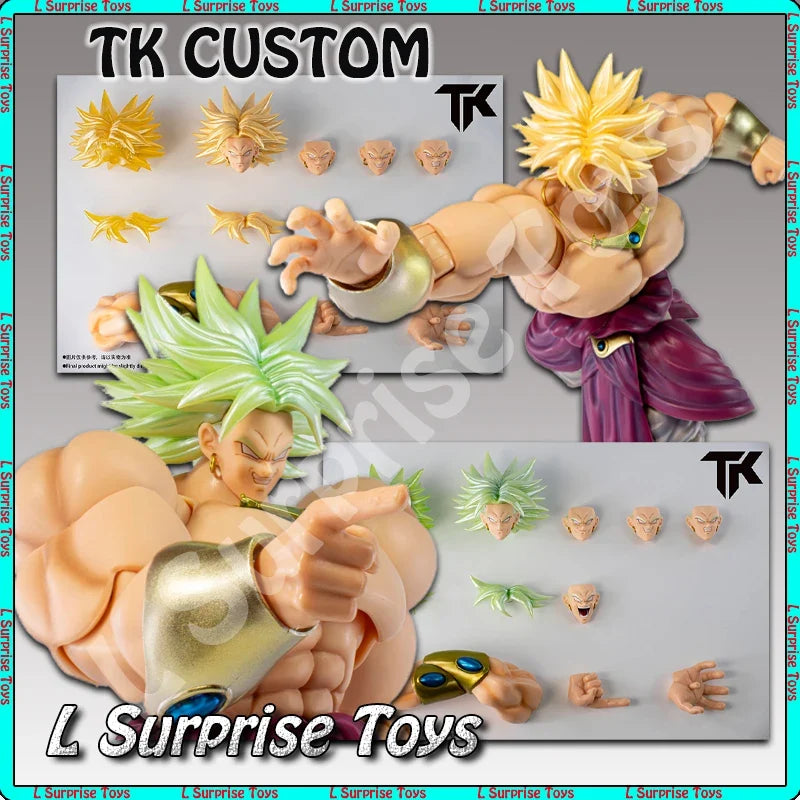 TK CUSTOM Dragon Ball Z SHF Super Saiyan SSJ For Demoniacal Fit Broli Head Accessories Anime Action Figures Model Gifts Toys