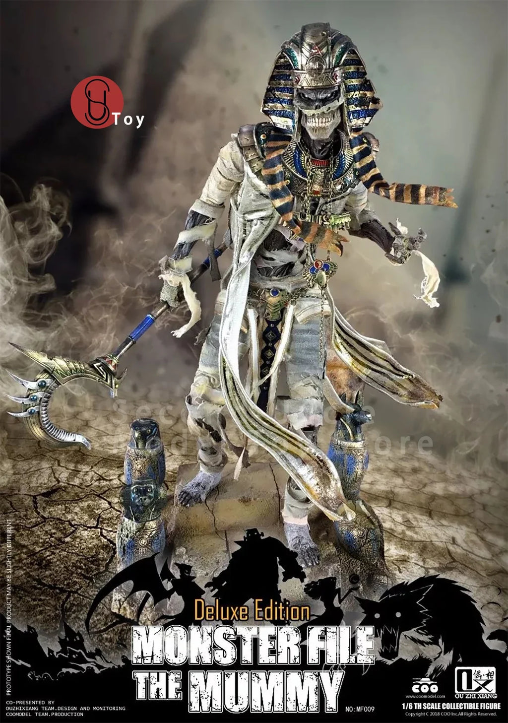 COOMODEL MF008 MF009 1/6 Monster File The Mummy Egypt Skeleton platform 12'' Action Figure Full Set Collectible Model Toys Gift