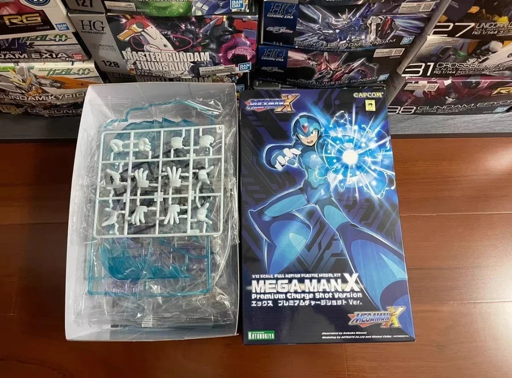 Original Megaman X 1/12 Scale Full Action Plastic Model Kit KP628 Premium Charge Shot Version KP629 Rockman Series Anime Figures