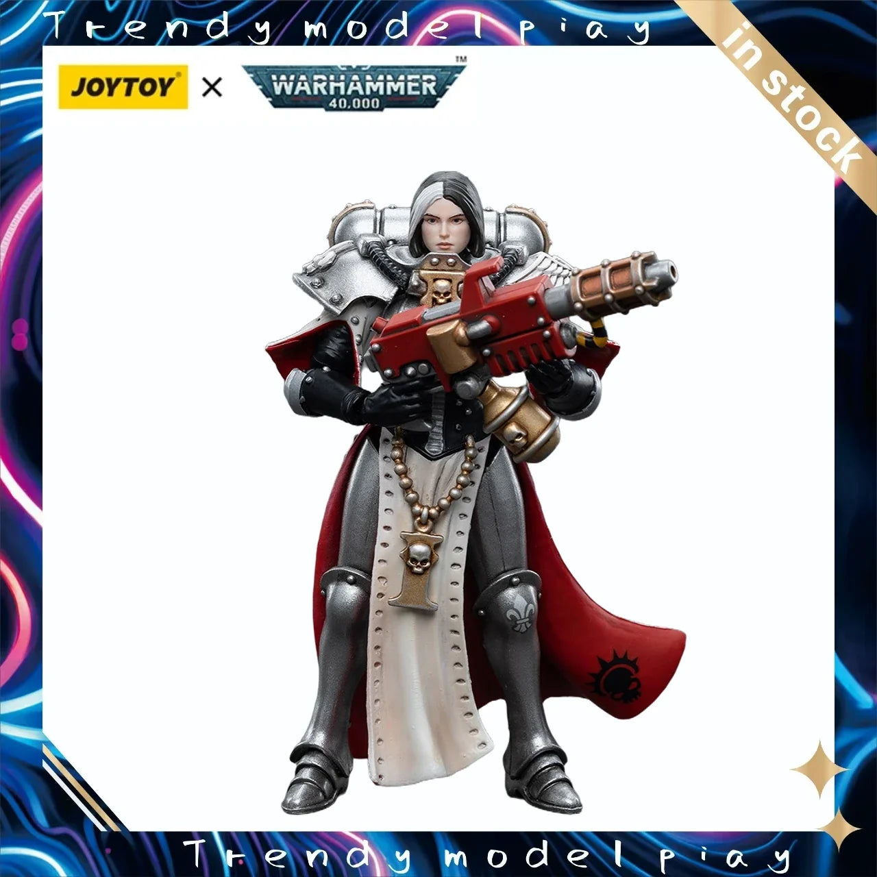 In Stock Original JOYTOY Warhammer 40K Adepta Sororitas Battle Sisters Order of The Argent Shroud Sister Vitas 1/18 Figures