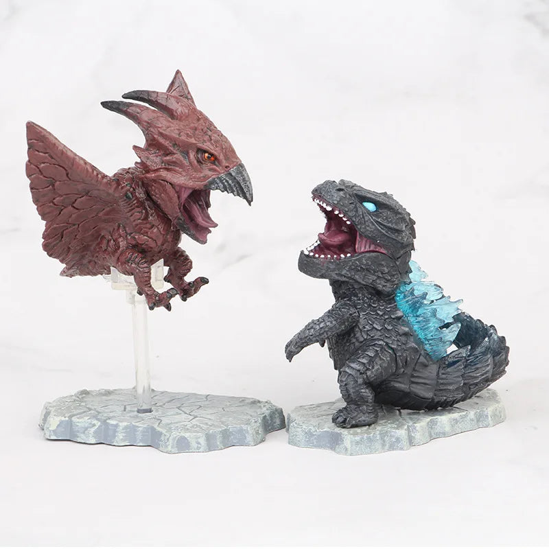 7pcs/set Dinosaur Movie Godzilla 2 Rodan Mothra King Ghidrah Q version PVC Action Figure Kids Gift 9cm