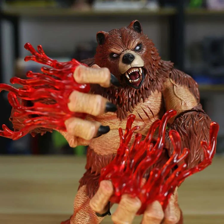In Stock Memory Toys Adventurers World Brown & White Bearkin Warrior Shardclaw 21CM Articulated Action Figure Model Toy