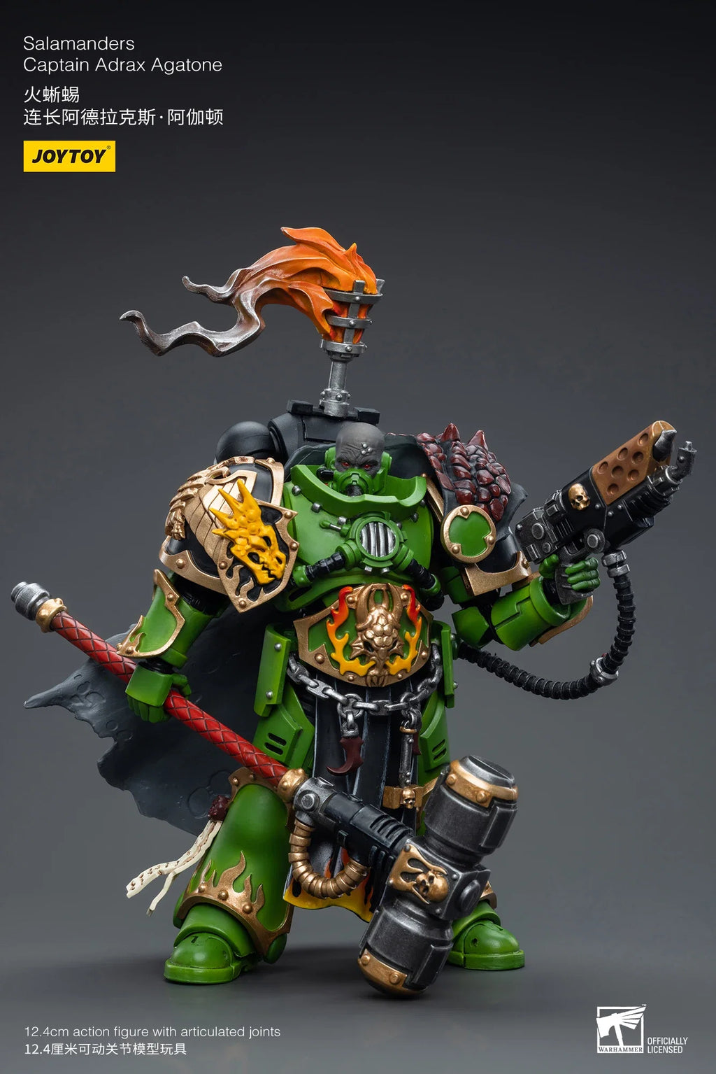 JOYTOY 40K 1/18 Salamanders Captain Adrax Agatone Action Figures Model Gift for Collection