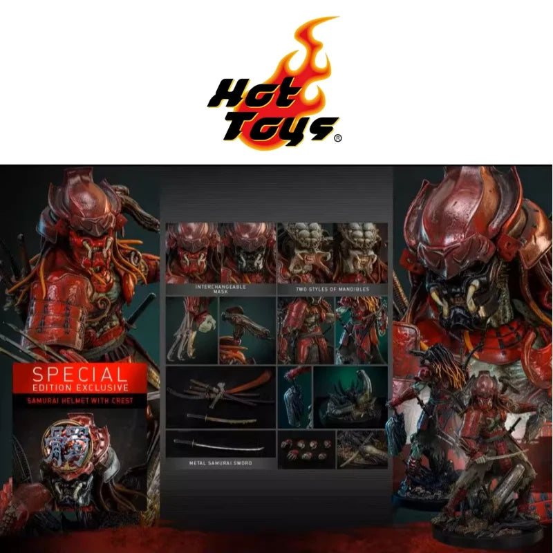 Auf Lager Original HOTTOYS HT 1/6 AC06ã€ŠAlien Vs Predatorã€‹Samurai Predator Actionfiguren Sammlermodell Überraschungs-Spielzeuggeschenk