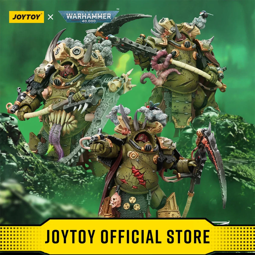 JOYTOY Warhammer 40k 1/18 Action Figures Death Guard Deathshroud Terminator Champion with Manreaper and Plaguespurter Gauntlets
