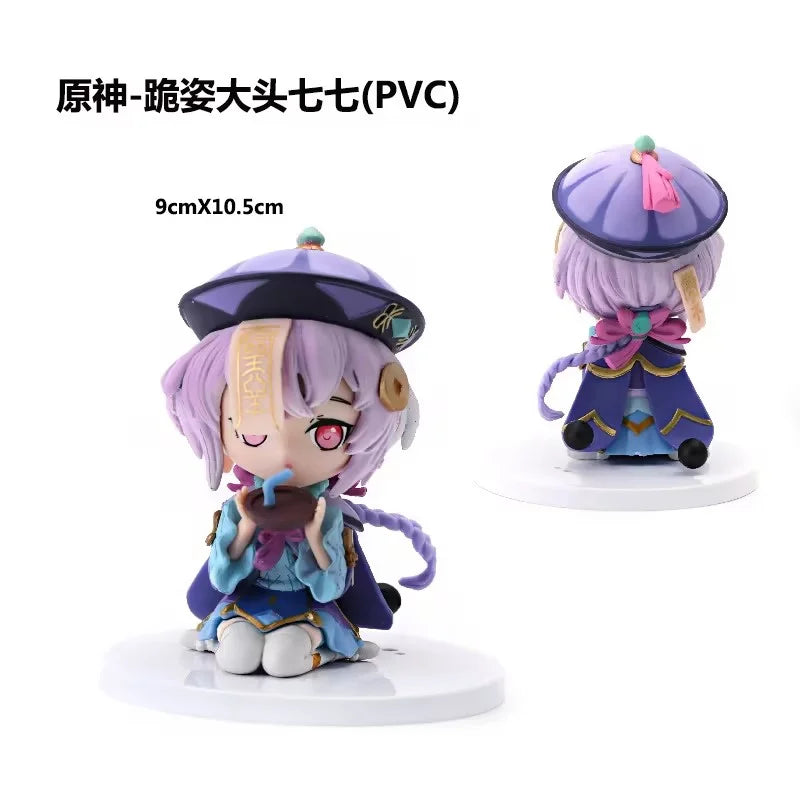 13CM Anime Game Genshin Qiqi Figure Three Poses Cute Model Q Version Toy Gift Collection Aciton Figure PVC Birthday Gifts