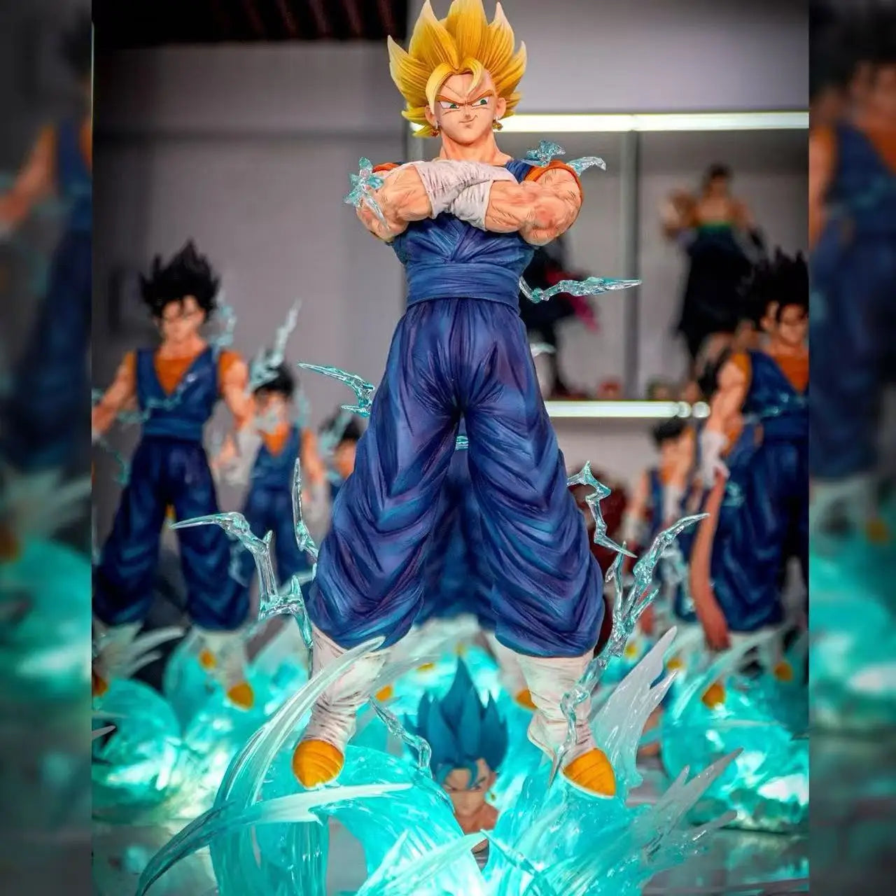 Jt Statue 38cm/14.96inch Dragon Ball Z Vegetto Figure 3 Heads Replace Super Saiyan Action Figures Collection Model Toys Gifts
