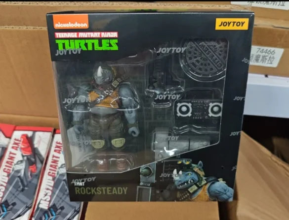 【SF】JOYTOY 1/18 Action Figure TMNT-Rocksteady Model Toys Gifts Collection Ornaments
