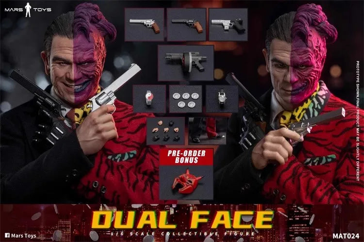 Mars Toys MAT024 1/6 Männlicher Soldat Dual Face Doppelkopf-Skulptur Komplettset 12'' Actionfiguren Modell Spielzeug Auf Lager