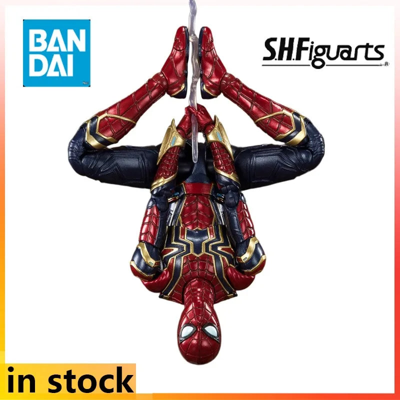 Authentic Bandai Original SHF Handsome Mobile Doll Iron Spider Man Armor 85 Anime Action Figure Model Toys Model Gifts for Boys