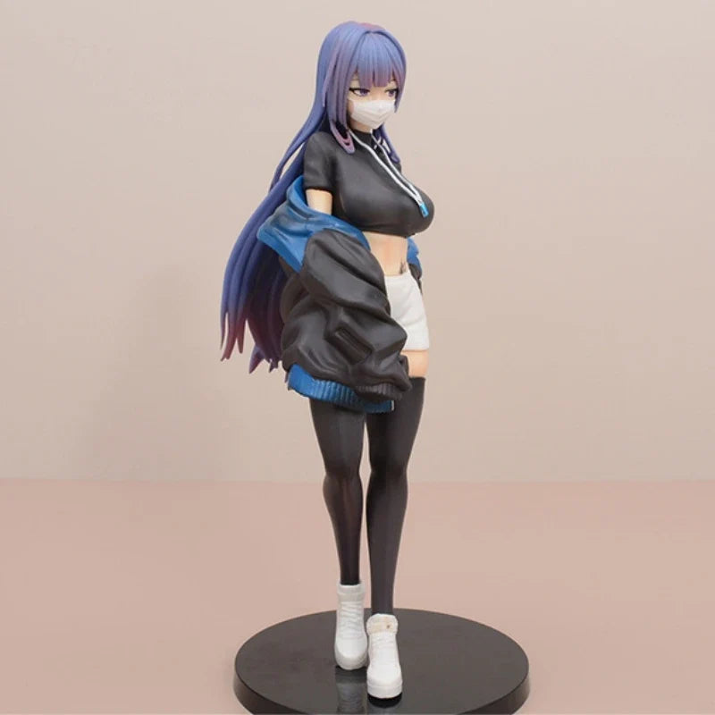 24cm Masked Girl Yuna Illustration Biya Painter Manga Figure Model Statue Boys Collection Desktop Decoration Ornament Toys Gifts