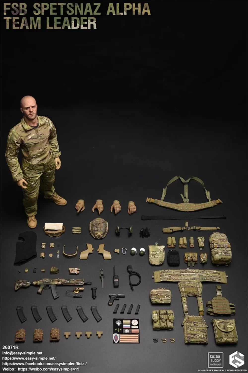 Zu verkaufen Easy&Simple Die russische männliche Mann Soldat Puppe FSB Operation Einheit Komplettset Bewegliche Action-Puppe ca. 30cm ES 26071R