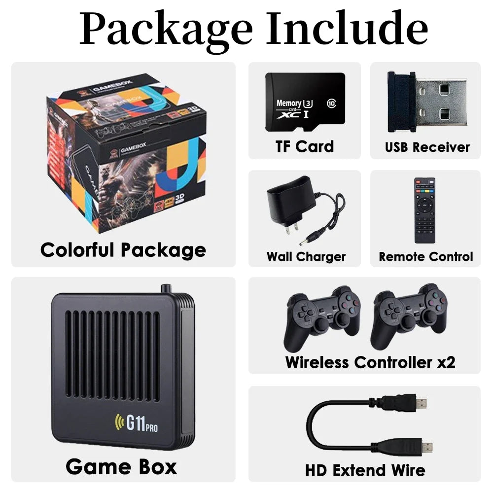 G11 Pro Poweful Video Game Box Super Console TV Android and EmuELEC Game System S905X3 Chip 64/128/26GB 20000+ Free Games