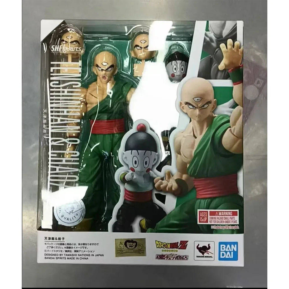 100% Authentic In Stock Genuine Bandai S.H.Figuarts Dragon Ball Tien Shinhan & Chiaotzu Anime Action Figure Collection Model Toy
