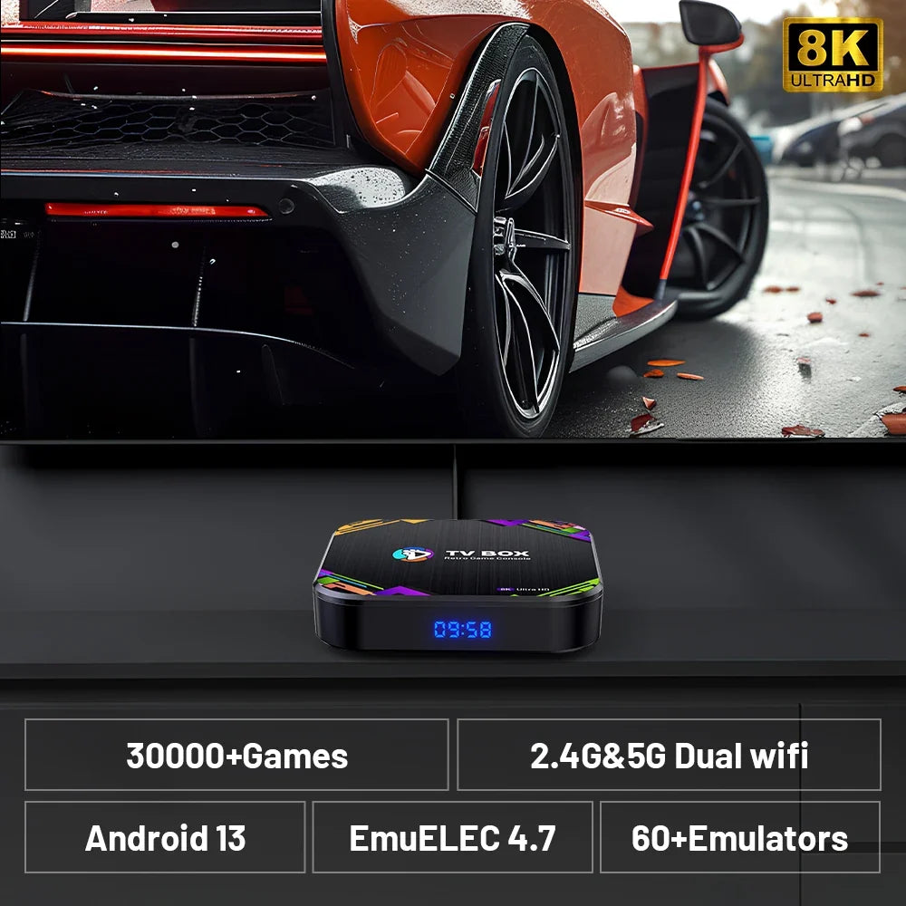 KINHANK Super Console X8 Retro Game Console With 30000 Games For PS1/PSP/DC/N64/MAME Game TV Box 8K HD Output with Controller