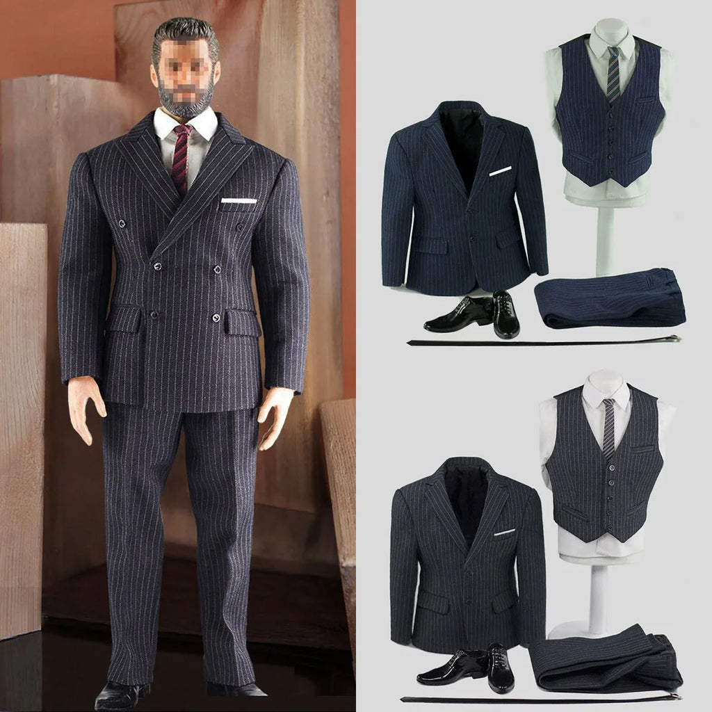Toy Center CEN-M05 1/6 Maßstab Männlicher Gentleman Nadelstreifenanzug Kleidung Modell passend für AT027 TBL M34 M35 Starker Muskulöser Actionfiguren Körper