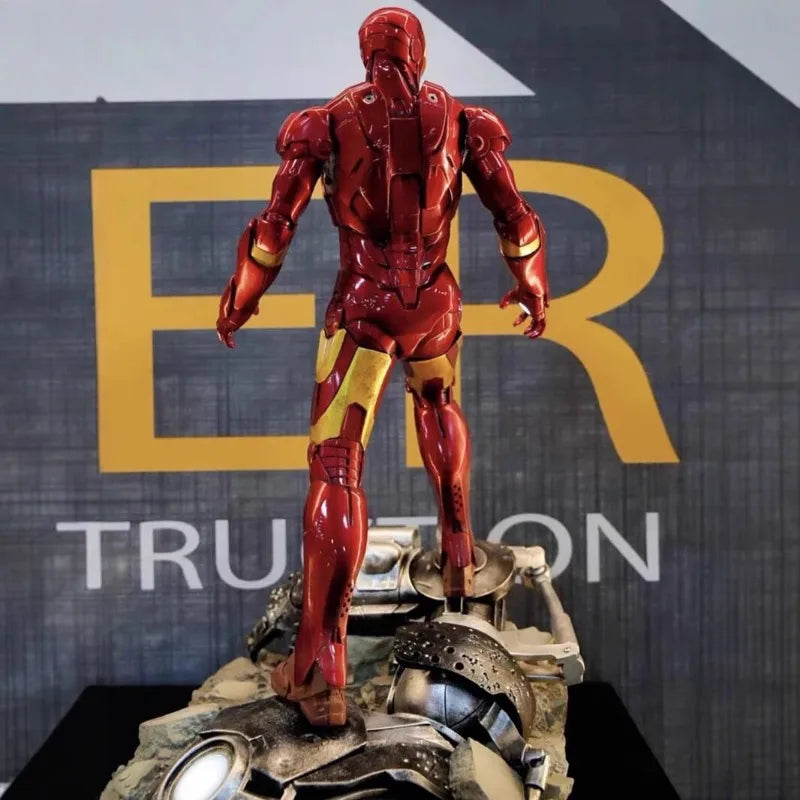 1/4 The Avengers Figure  Iron Man Can Glow GK Anime Collection Model Desktop Ornament Decorations Holiday Gifts Children Toys