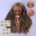 ICY DBS Bryce 1/6 Handbemaltes Puppenset Puppe mit dunkler Haut, langen Wimpern und Sonnenflecken SD Version