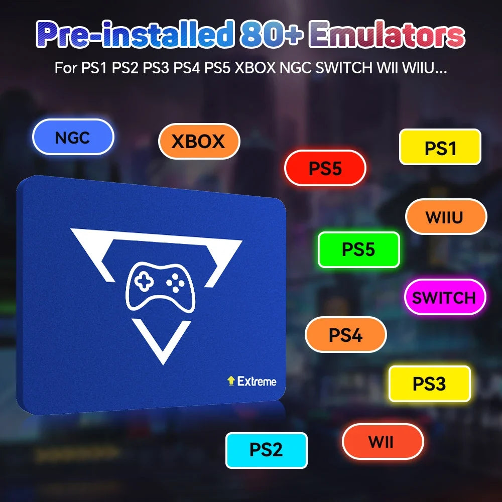 2TB Gaming Emulation Hard Drive With 20000 Retro/PC Games Launchbox Retrobat Playnite Gaming HDD For PS4/PS3/Switch/WIIU/N64/PS5