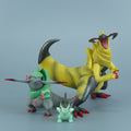 2-11cm Pokemon Anime Figure Axew Fraxure Haxorus Action Figures Pvc Statue Desktop Ornament Collection Model Toys Gifts