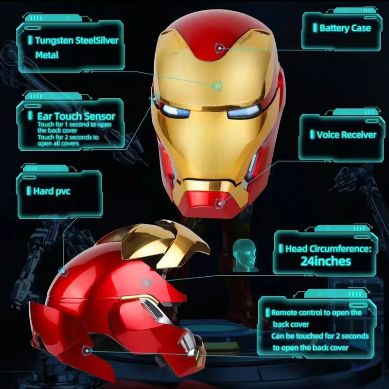 Iron Man Mk50 Rc Wearable Helmet Voice-Activated Deformation Around Figures Animation Derivatives Model Toy Cosplay Gift