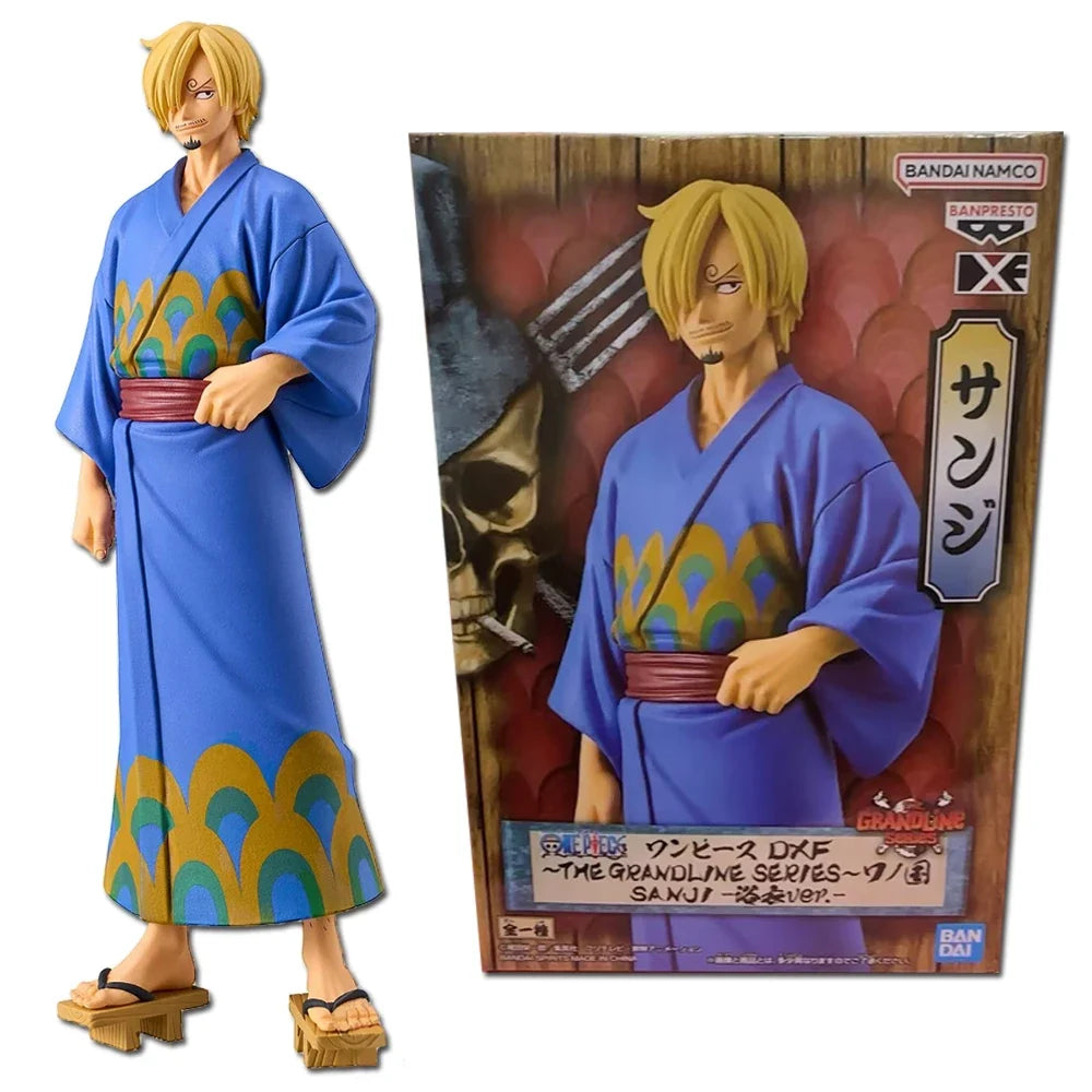 Anime One Piece DXF Figure Wanno Country 17cm Vinsmoke Sanji Roronoa Zoro Model Toy Decoration Collection Children Birthday Gift