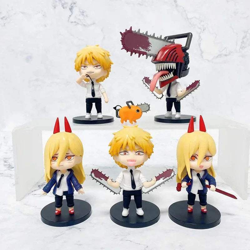 18cm Chainsaw Man Reze Hen Demon Anime Figure Denji/Power Action Figure Aki Hayakawa/Makima Bunny Girl Figurine Model Doll Toys