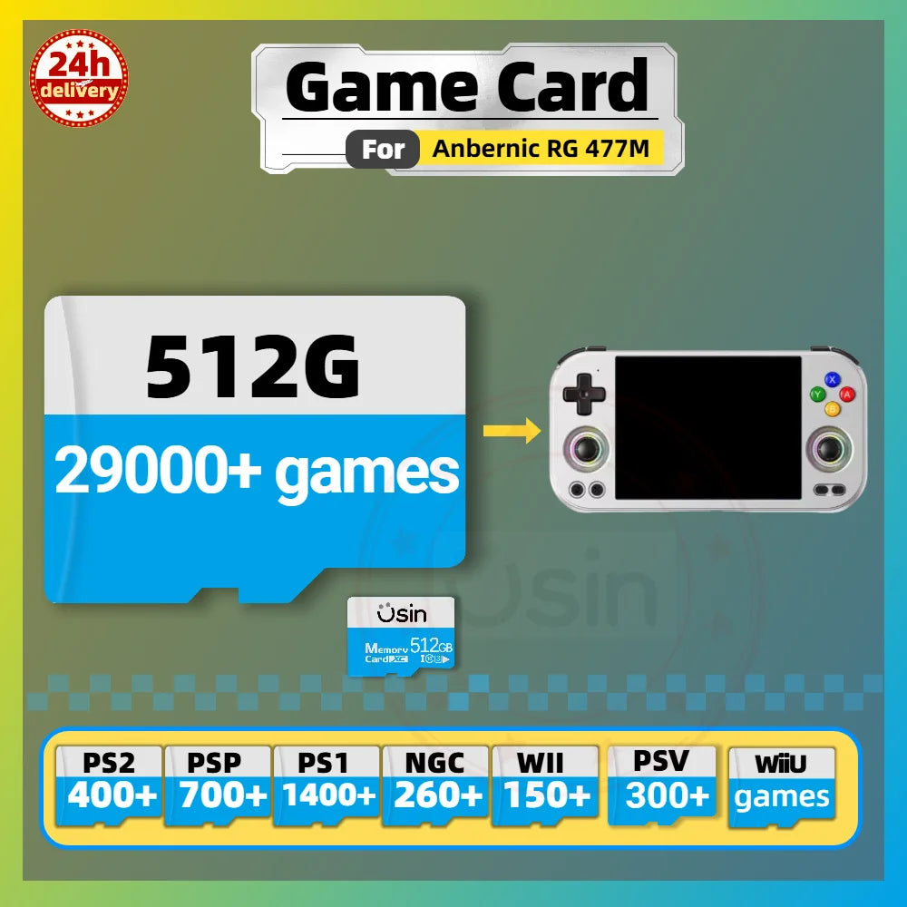 Game SD Card For Anbernic RG477M RG 477M Gaming Console Memory TF Retro Games Portable Handheld Gaming Plug&play 1TB 512G 256G