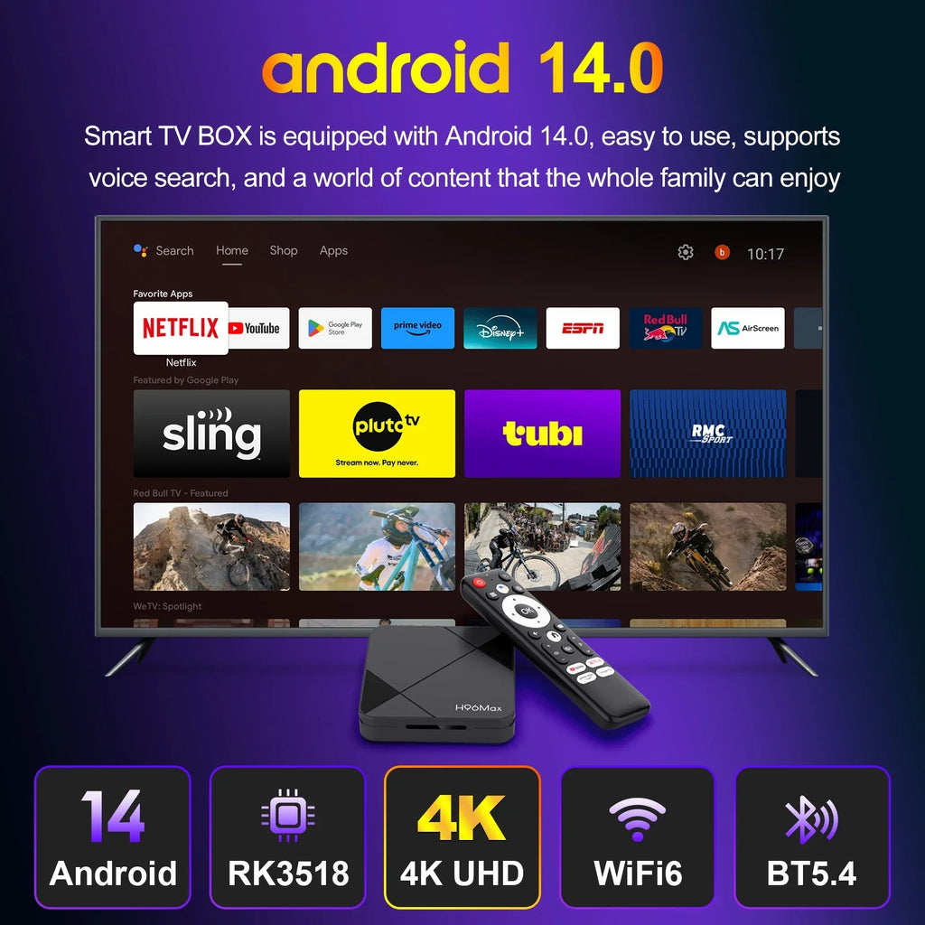 Android TV Box H96 Max RK3518 TV Box Support 4K Video Home Media Player TV Box 2GB 16GB Voice Assistant Set Top Box