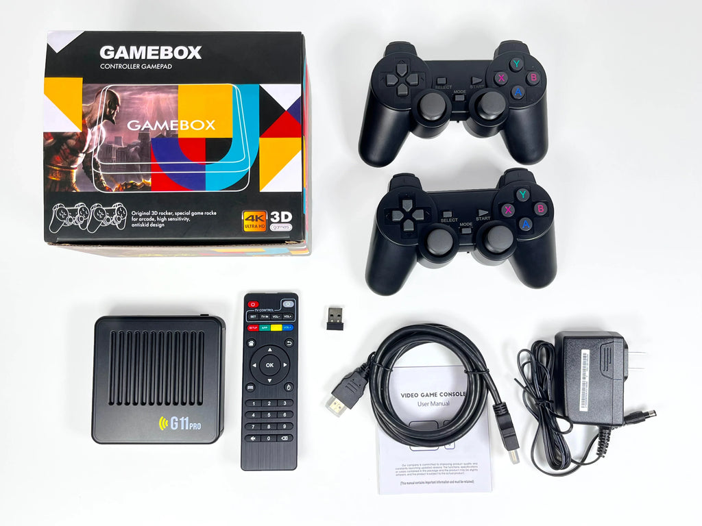 G11 Pro Built-in 60000 Games Super Console 4K HD 2.4G Wireless Gamepad 128GB 256GB Wireless Controller Emuelec 4.3 Dual System