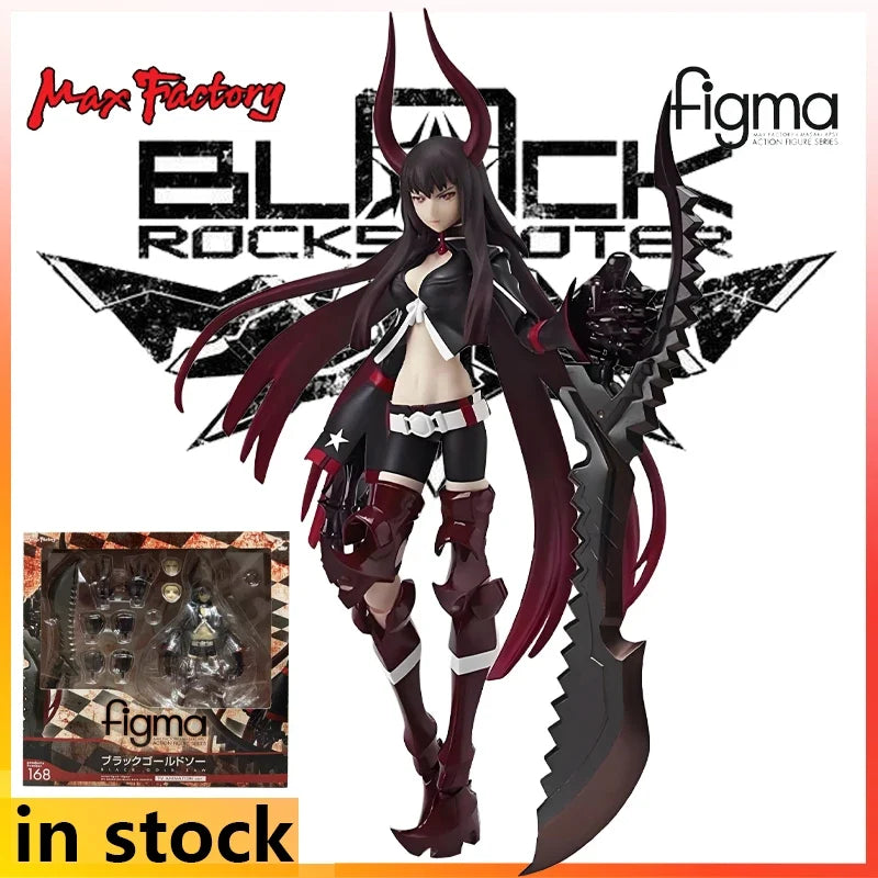 Max Factory Figma Finished Product Movable Exquisite Doll Black Rock Shooter Anime Action Figure Toy Model Festival Gift for Boy