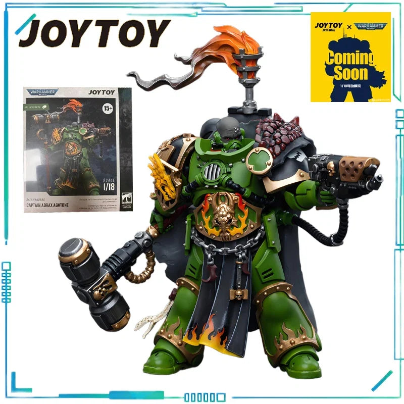 JOYTOY Genuine JOYTOY X Warhammer 40K Series Captain Adrax Agaton of The Astat Fire Lizard Company 1/18 Movable Model Boy's Gift