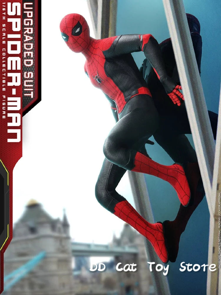 Original Hottoys HT 1/6 MMS542 Spider Man Figure Spiderman Far From Home Red And Black Upgrade Suit Action Figure Customized