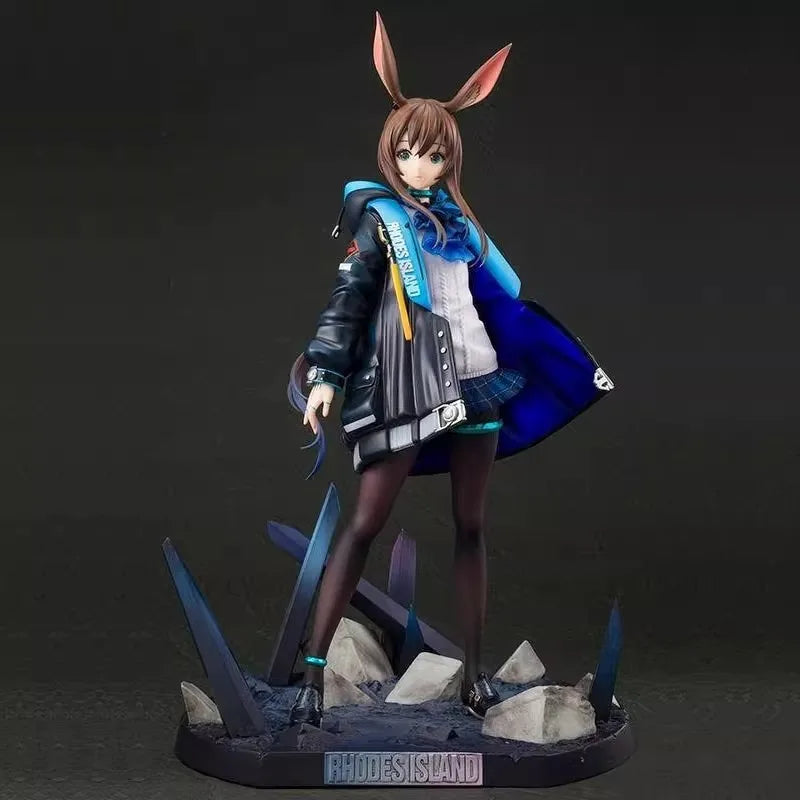 26cm Amiya Bunny Girl Figure Arknights Anime PVC Statue Collectible Model with Sword Desktop Decoration Game Art Toy Gift