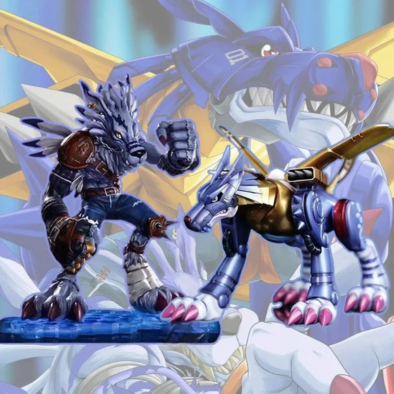 9cm/3.54inch Anime Digimon Adventure Figure Metal Garurumon Action Figures Pvc Statue Collection Model Toys Gifts