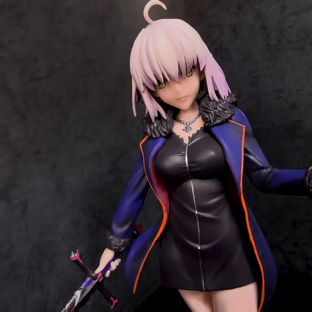 26cm Fate Grandorder Black Joan Of Arc Casual Clothes Cute Anime Action Figurines Model Kit Desktop Ornament Collection Toy Gift