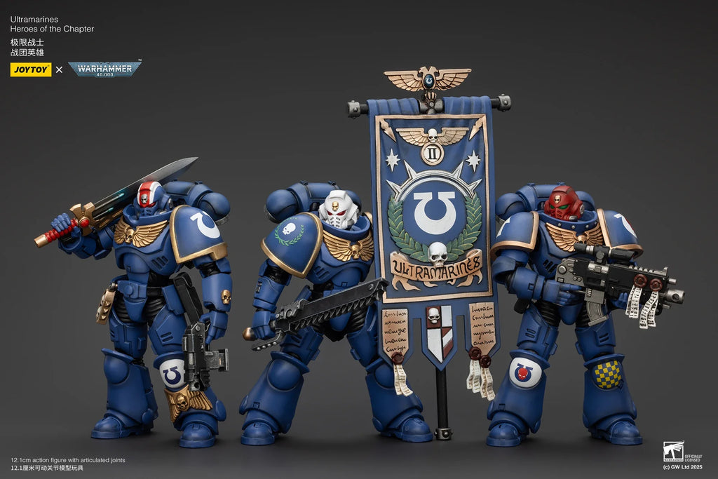 【In stock】JOYTOY Warhammer 40K Ultramarines Heroes of The Chapter Primaris Lieutenant Erastus Posca Castor 1/18 Action