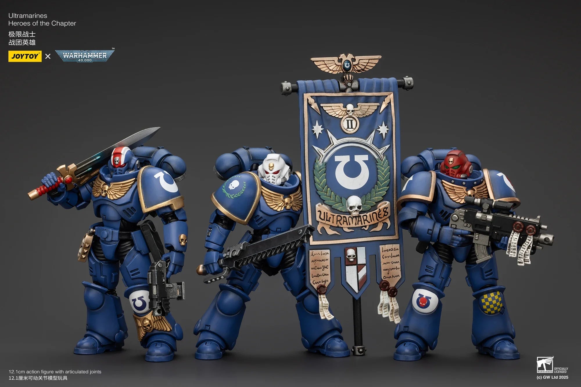 【In stock】JOYTOY Warhammer 40K Ultramarines Heroes of The Chapter Primaris Lieutenant Erastus Posca Castor 1/18 Action