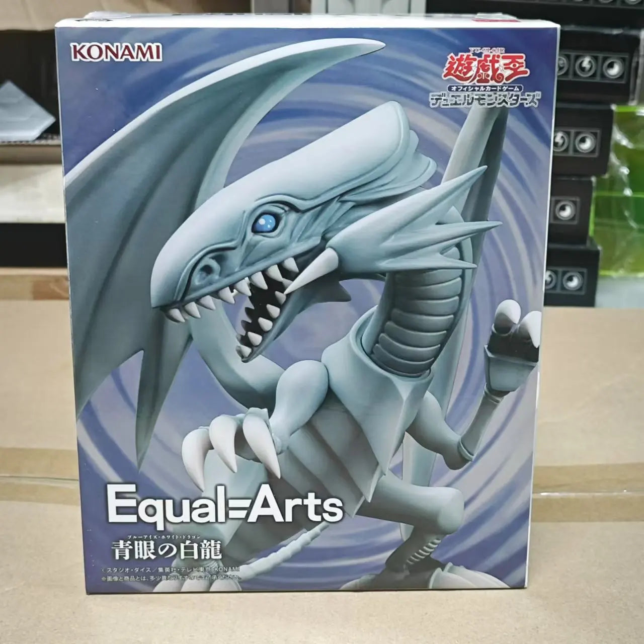 Bandai Original KONAMI Monsters Blue-Eyed White Dragon Yu-Gi-Oh! Anime Figure Action Figurine Toys PVC Model Collection Doll