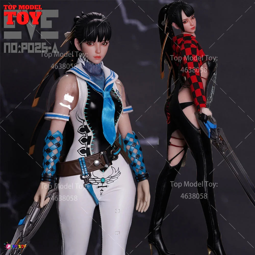 PLAY TOY P025 1/6 Scale Eve Female Soldier 12" Stahlknochen-Actionfigur, bewegliche Augenkopf-Schnitzerei, komplettes Modell