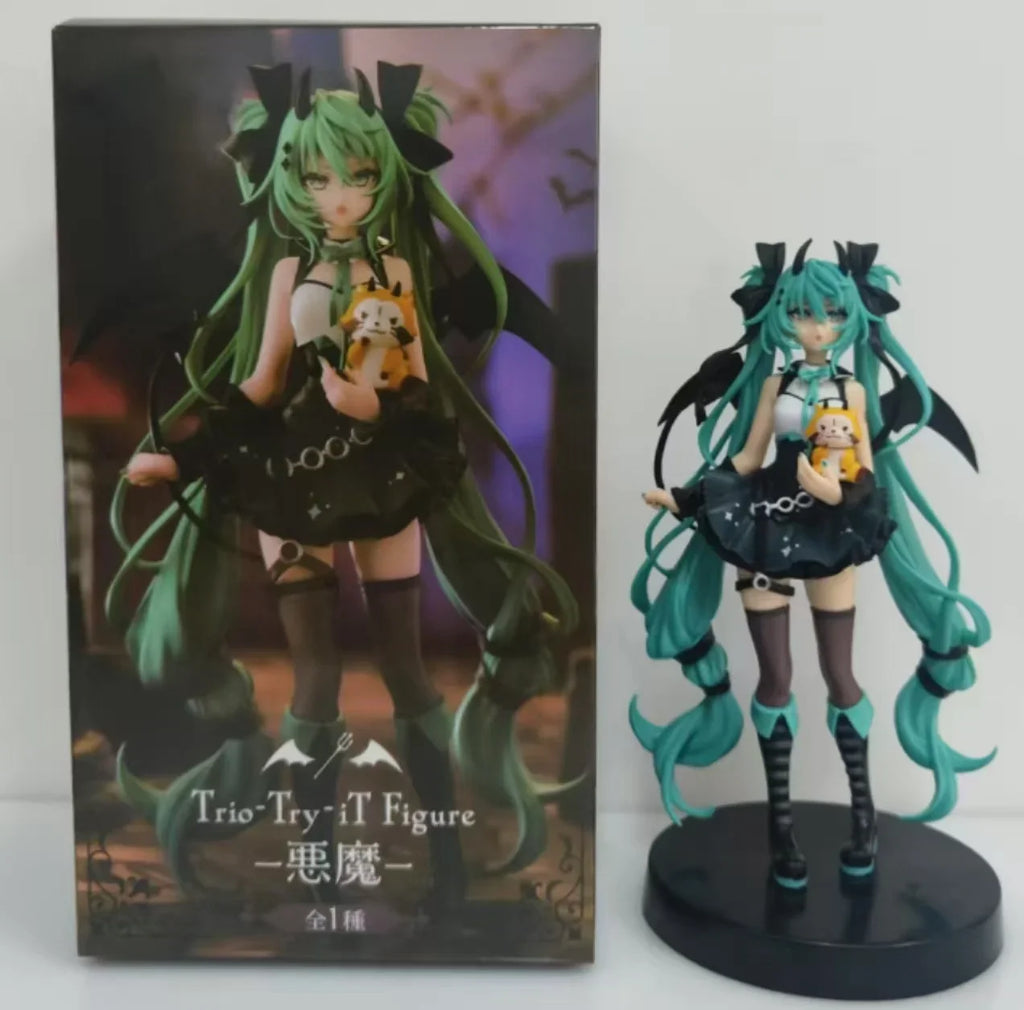 New anime character Hatsune Miku, a little devil a raccoon and a dark ange suitable for decorations toys models tabletop ornamen