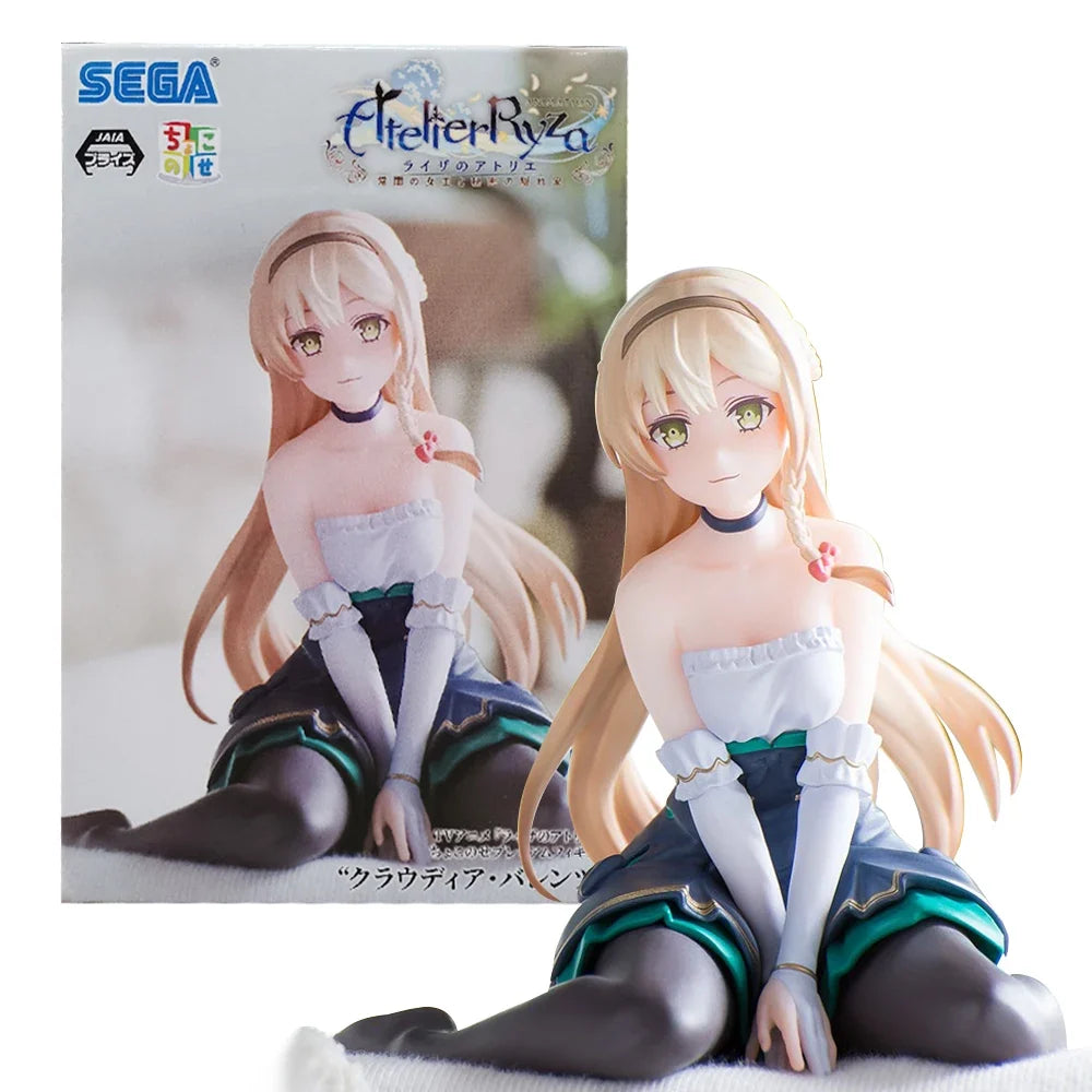 9CM Atelier Ryza Tokoyami no Joou to Himitsu no Kakurega Klaudia Valentz Premium Chokonose Sitting Model Toy Gift Doll PVC