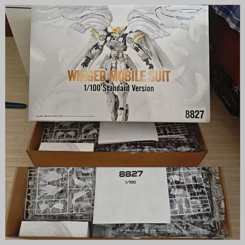 Daban 8827 Wing Zero Snow White auf Lager Mg 1/100 XXXG-00YSW Montagemodellbausatz Spielzeug Legierungs-Skelett-Roboter Plastikgeschenke